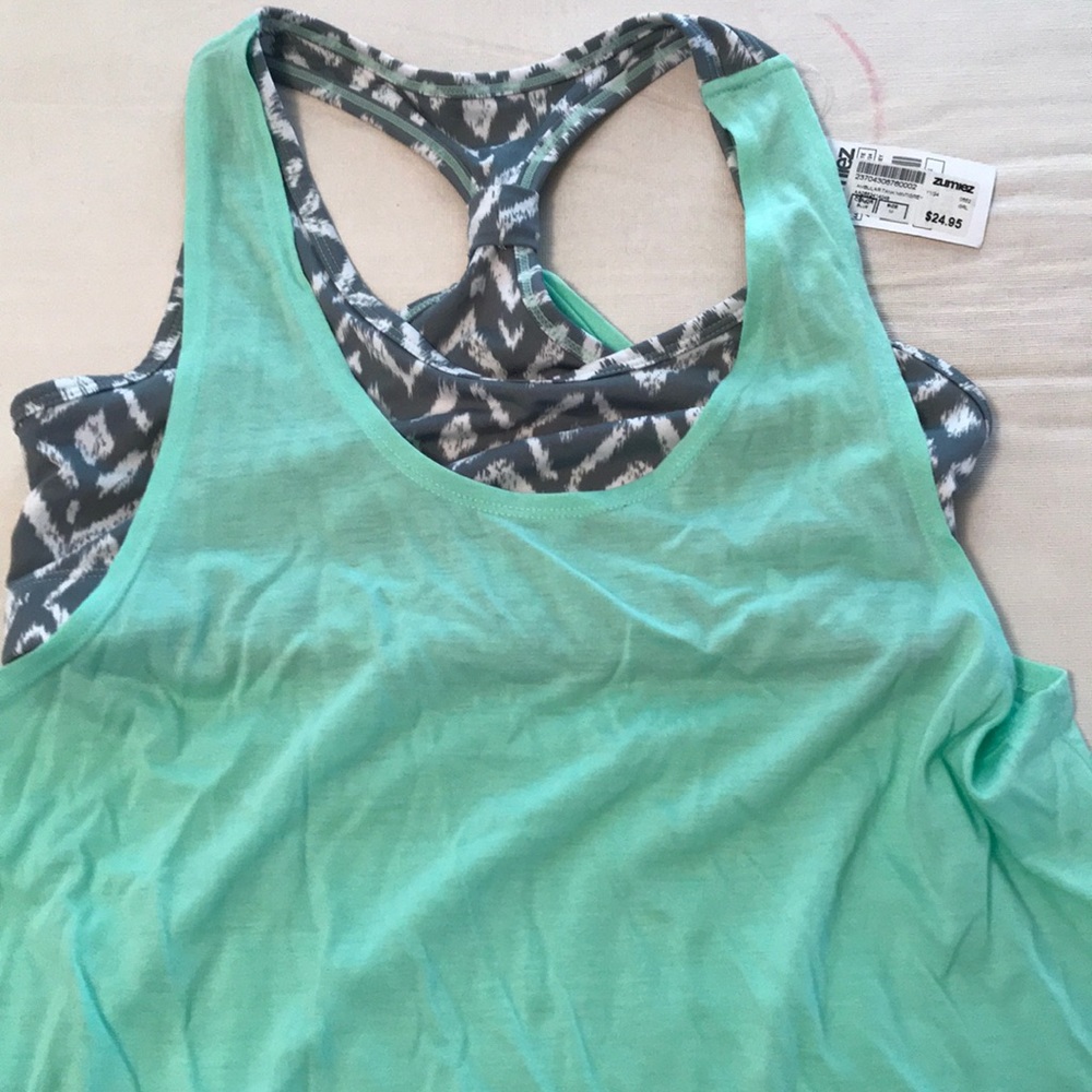 Workout yoga top with built in sports bra